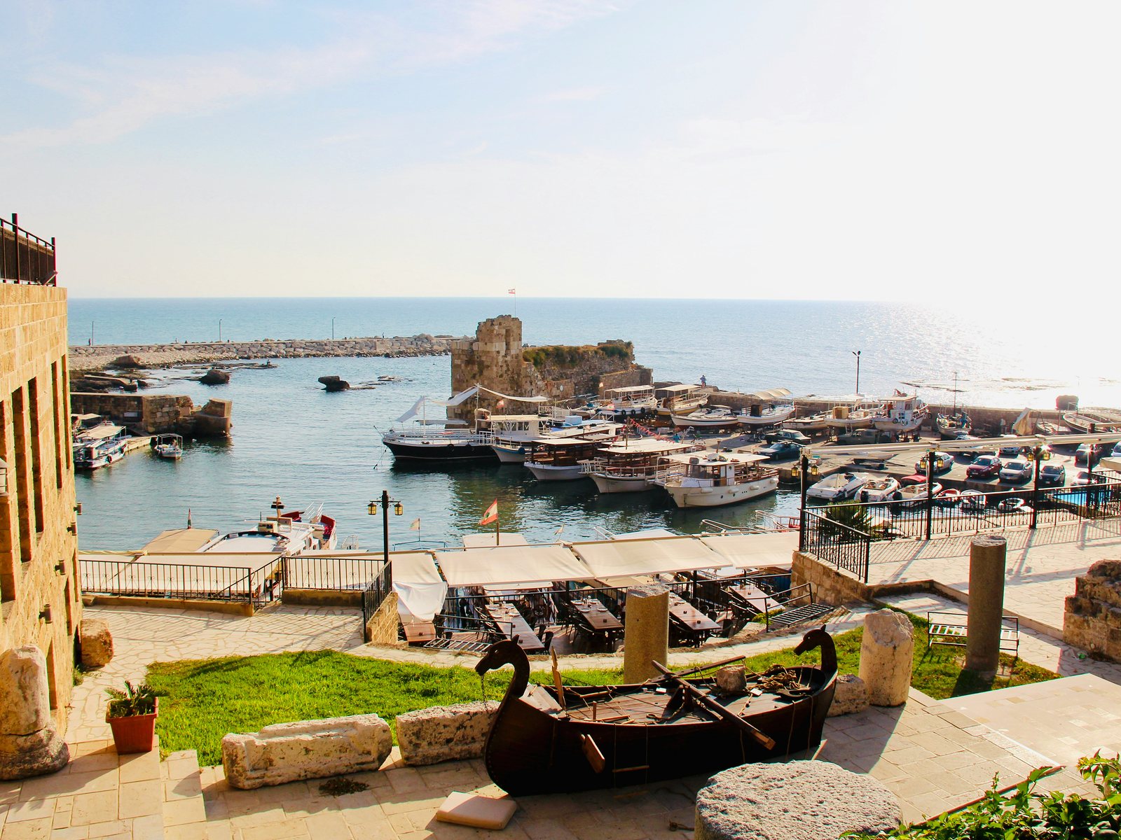 Byblos harbour and its crusader fort on the Mediterranean