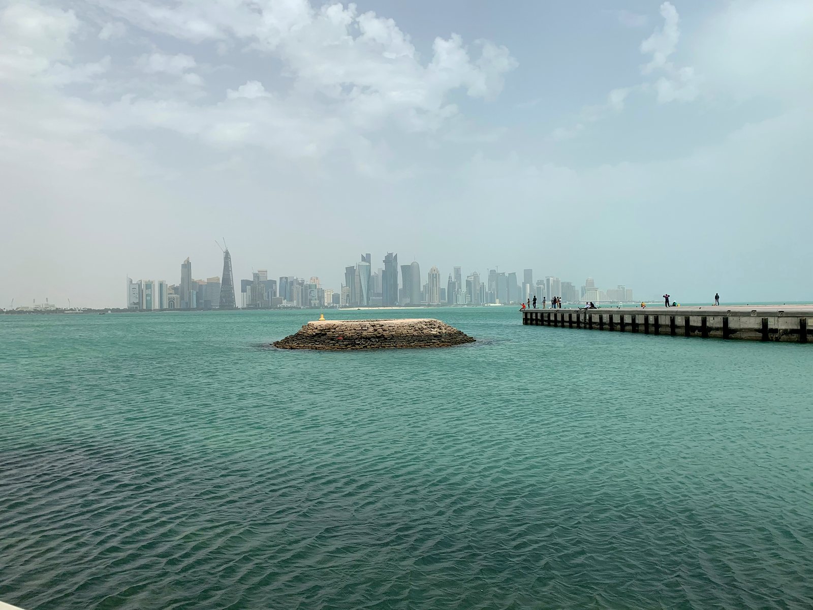 The Doha skyline across the bay from the Corniche