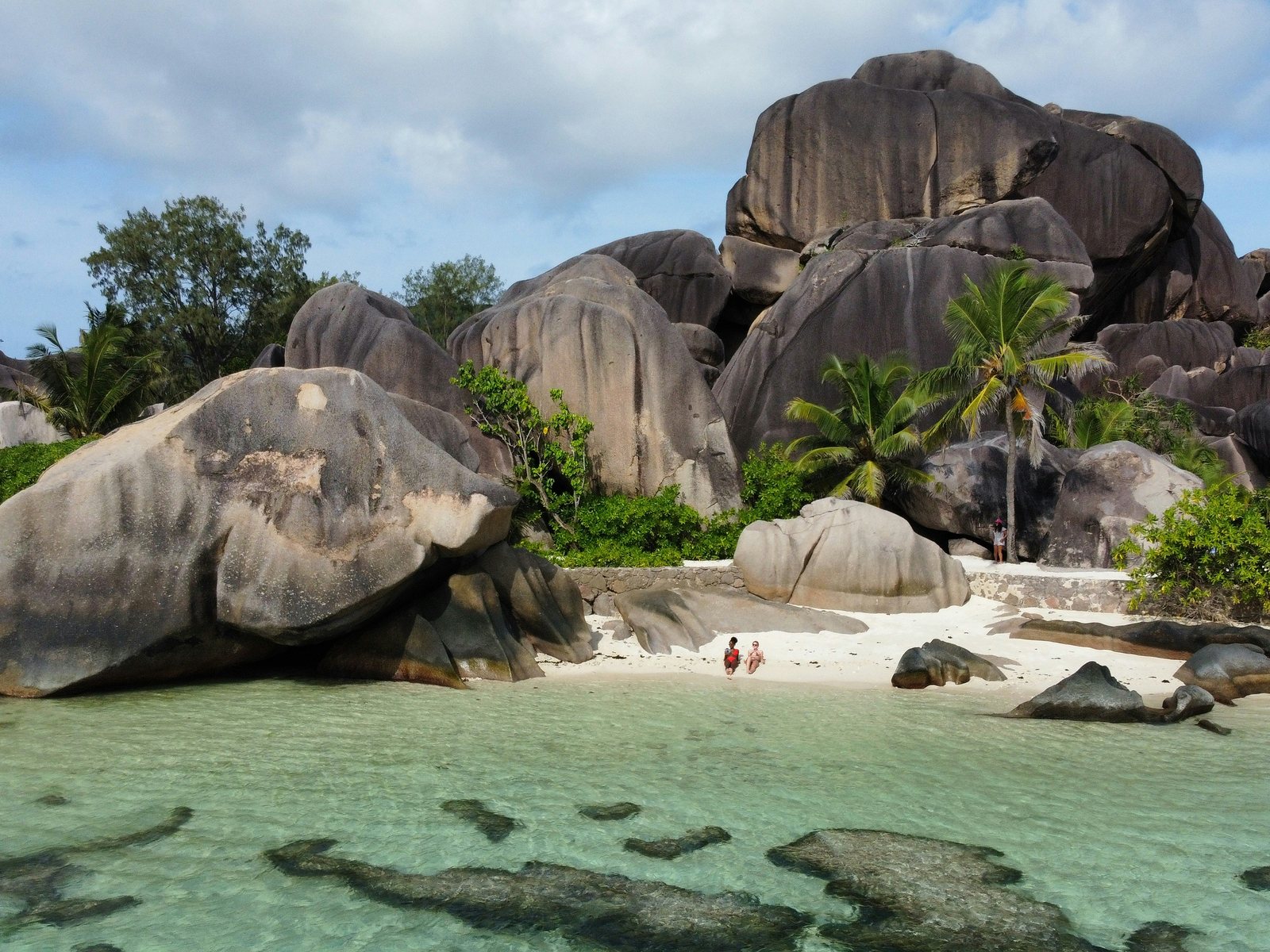 Granite boulders and clear water at Anse Source d'Argent, La Digue
